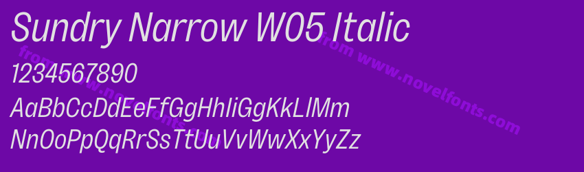 Sundry Narrow W05 ItalicPreview Sundry Narrow W05 ItalicPreview