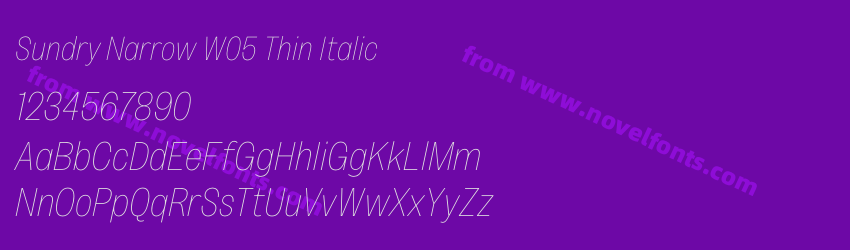 Sundry Narrow W05 Thin ItalicPreview Sundry Narrow W05 Thin ItalicPreview