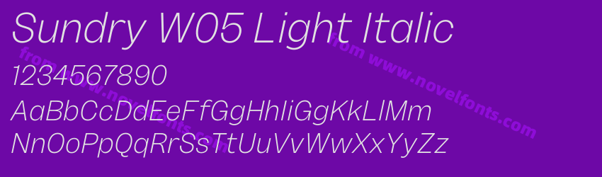 Sundry W05 Light ItalicPreview Sundry W05 Light ItalicPreview