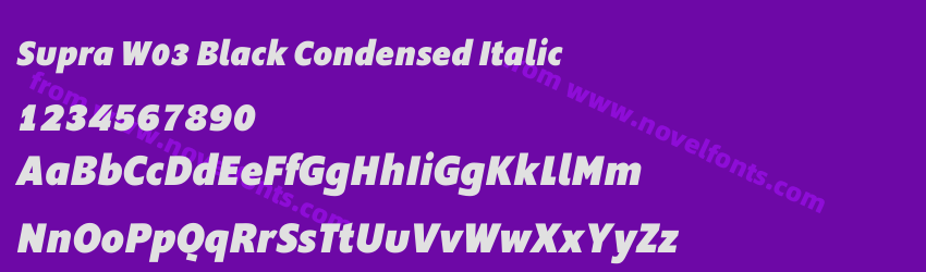 Supra W03 Black Condensed ItalicPreview Supra W03 Black Condensed ItalicPreview