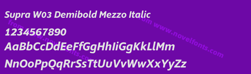 Supra W03 Demibold Mezzo ItalicPreview Supra W03 Demibold Mezzo ItalicPreview