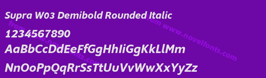 Supra W03 Demibold Rounded ItalicPreview Supra W03 Demibold Rounded ItalicPreview