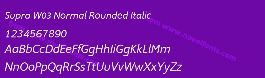 Supra W03 Normal Rounded ItalicPreview Supra W03 Normal Rounded ItalicPreview