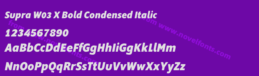 Supra W03 X Bold Condensed ItalicPreview Supra W03 X Bold Condensed ItalicPreview
