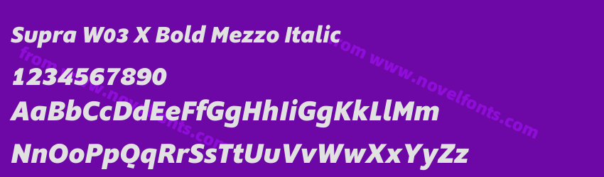Supra W03 X Bold Mezzo ItalicPreview Supra W03 X Bold Mezzo ItalicPreview