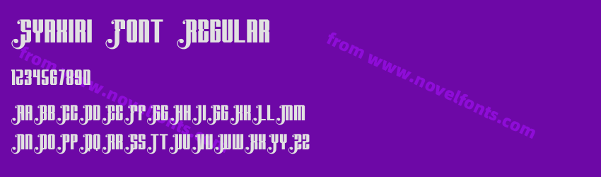 Syaxiri Font RegularPreview Syaxiri Font RegularPreview