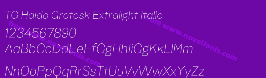 TG Haido Grotesk Extralight ItalicPreview TG Haido Grotesk Extralight ItalicPreview