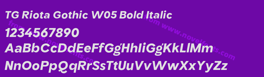 TG Riota Gothic W05 Bold ItalicPreview TG Riota Gothic W05 Bold ItalicPreview