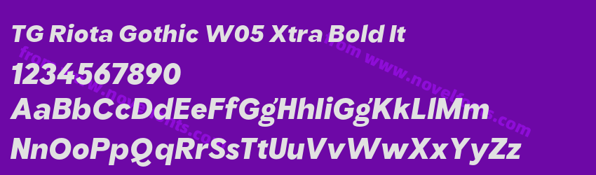 TG Riota Gothic W05 Xtra Bold ItPreview TG Riota Gothic W05 Xtra Bold ItPreview