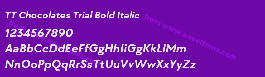 TT Chocolates Trial Bold ItalicPreview TT Chocolates Trial Bold ItalicPreview