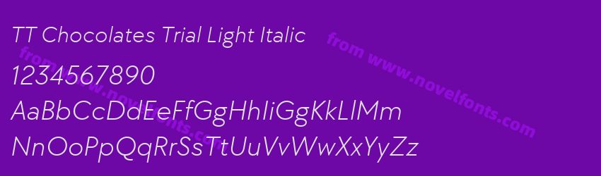 TT Chocolates Trial Light ItalicPreview