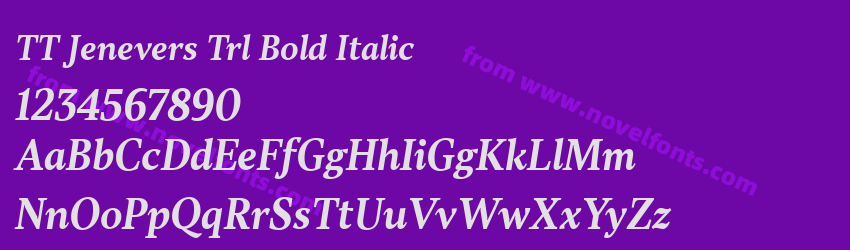 TT Jenevers Trl Bold ItalicPreview TT Jenevers Trl Bold ItalicPreview