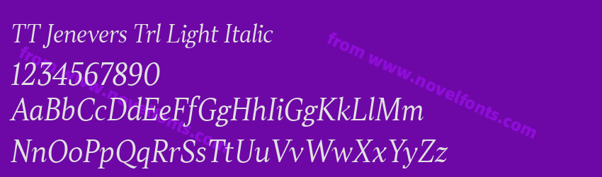 TT Jenevers Trl Light ItalicPreview TT Jenevers Trl Light ItalicPreview