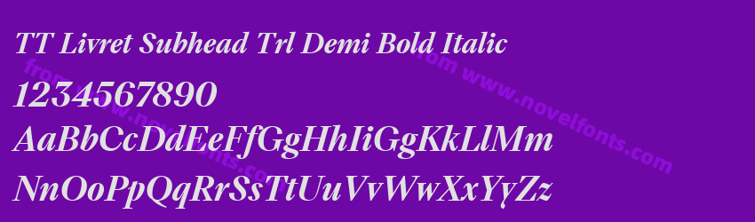 TT Livret Subhead Trl Demi Bold ItalicPreview TT Livret Subhead Trl Demi Bold ItalicPreview