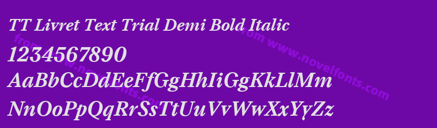 TT Livret Text Trial Demi Bold ItalicPreview TT Livret Text Trial Demi Bold ItalicPreview