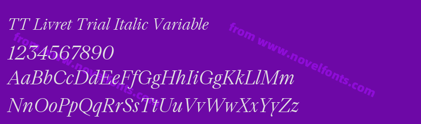 TT Livret Trial Italic VariablePreview TT Livret Trial Italic VariablePreview