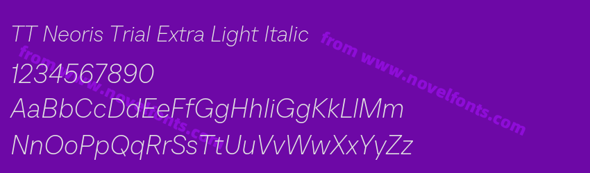 TT Neoris Trial Extra Light ItalicPreview TT Neoris Trial Extra Light ItalicPreview