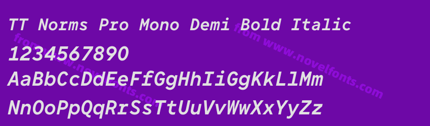 TT Norms Pro Mono Demi Bold ItalicPreview TT Norms Pro Mono Demi Bold ItalicPreview