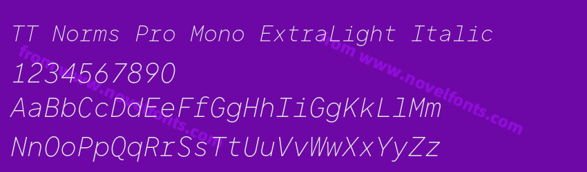 TT Norms Pro Mono ExtraLight ItalicPreview TT Norms Pro Mono ExtraLight ItalicPreview