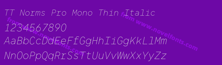 TT Norms Pro Mono Thin ItalicPreview TT Norms Pro Mono Thin ItalicPreview