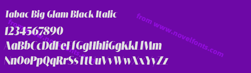 Tabac Big Glam Black ItalicPreview Tabac Big Glam Black ItalicPreview