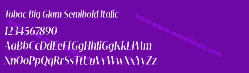 Tabac Big Glam Semibold ItalicPreview Tabac Big Glam Semibold ItalicPreview