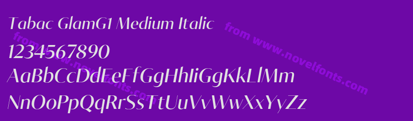 Tabac GlamG1 Medium ItalicPreview Tabac GlamG1 Medium ItalicPreview