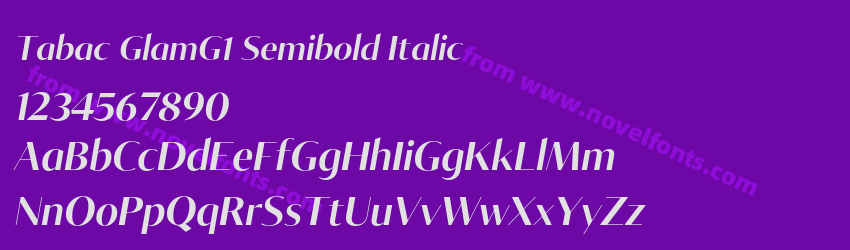 Tabac GlamG1 Semibold ItalicPreview Tabac GlamG1 Semibold ItalicPreview