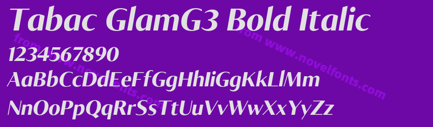 Tabac GlamG3 Bold ItalicPreview Tabac GlamG3 Bold ItalicPreview