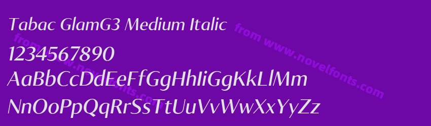 Tabac GlamG3 Medium ItalicPreview Tabac GlamG3 Medium ItalicPreview