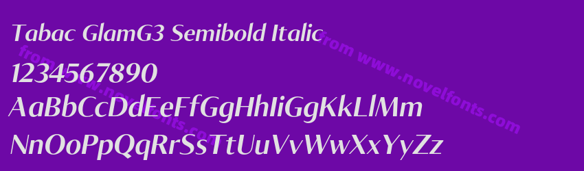 Tabac GlamG3 Semibold ItalicPreview Tabac GlamG3 Semibold ItalicPreview