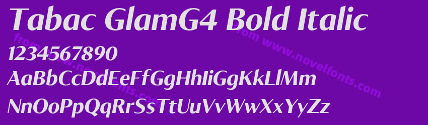 Tabac GlamG4 Bold ItalicPreview Tabac GlamG4 Bold ItalicPreview
