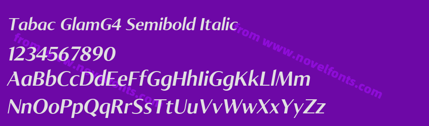Tabac GlamG4 Semibold ItalicPreview Tabac GlamG4 Semibold ItalicPreview