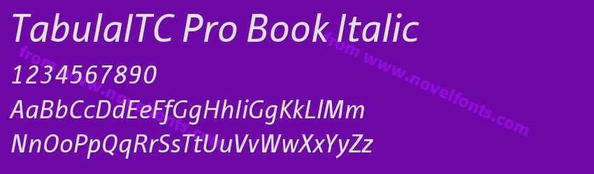 TabulaITC Pro Book ItalicPreview TabulaITC Pro Book ItalicPreview