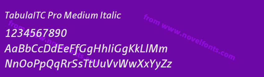 TabulaITC Pro Medium ItalicPreview