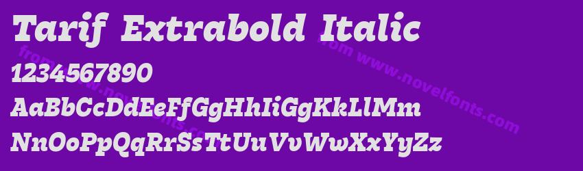 Tarif Extrabold ItalicPreview Tarif Extrabold ItalicPreview