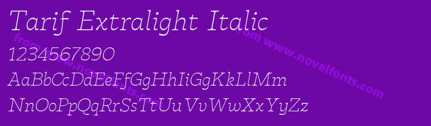 Tarif Extralight ItalicPreview Tarif Extralight ItalicPreview