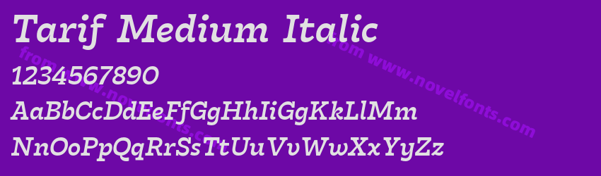 Tarif Medium ItalicPreview Tarif Medium ItalicPreview