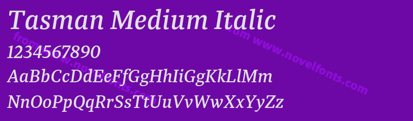 Tasman Medium ItalicPreview Tasman Medium ItalicPreview