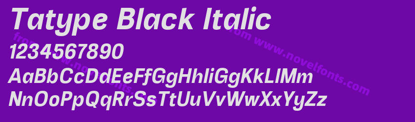 Tatype Black ItalicPreview Tatype Black ItalicPreview