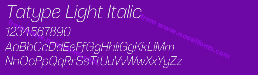 Tatype Light ItalicPreview Tatype Light ItalicPreview