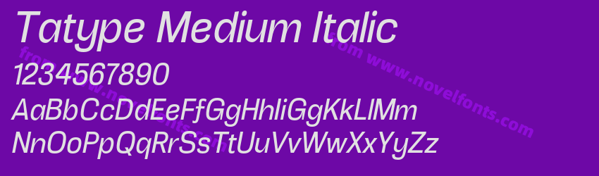 Tatype Medium ItalicPreview Tatype Medium ItalicPreview