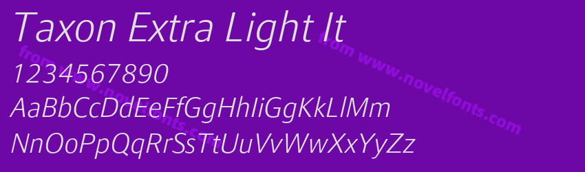 Taxon Extra Light ItPreview Taxon Extra Light ItPreview