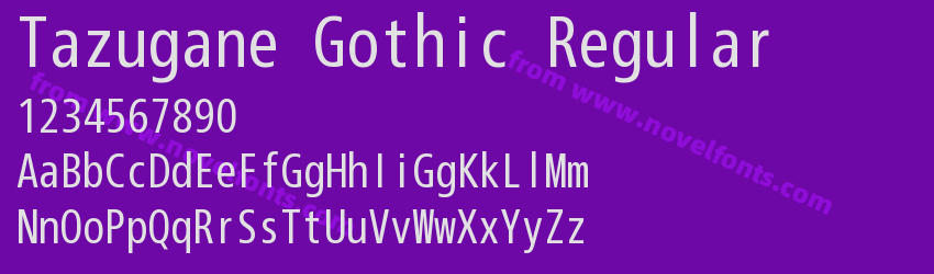 Tazugane Gothic RegularPreview Tazugane Gothic RegularPreview
