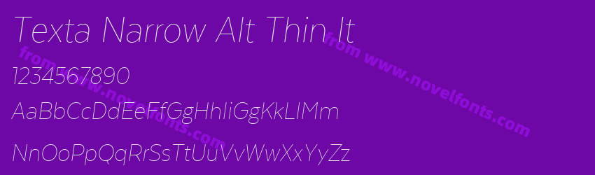 Texta Narrow Alt Thin ItPreview Texta Narrow Alt Thin ItPreview