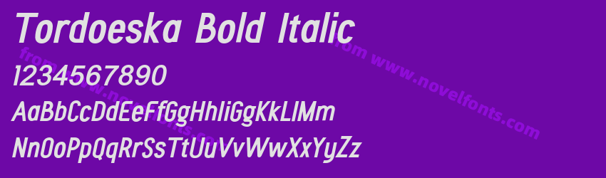 Tordoeska Bold ItalicPreview Tordoeska Bold ItalicPreview