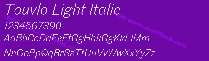 Touvlo Light ItalicPreview Touvlo Light ItalicPreview