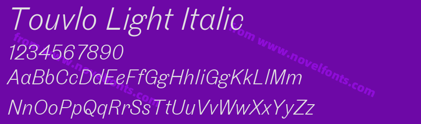 Touvlo Light ItalicPreview Touvlo Light ItalicPreview