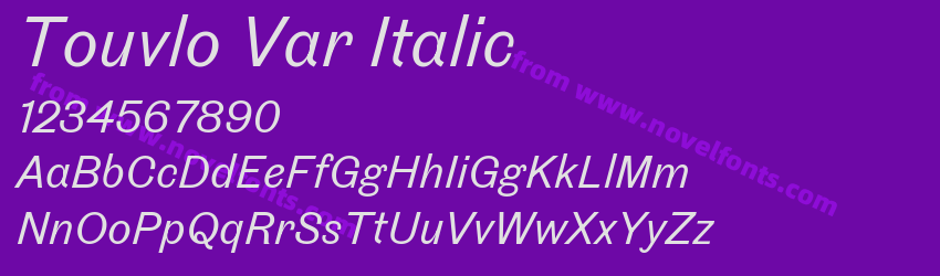 Touvlo Var ItalicPreview Touvlo Var ItalicPreview