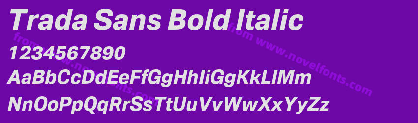 Trada Sans Bold ItalicPreview Trada Sans Bold ItalicPreview